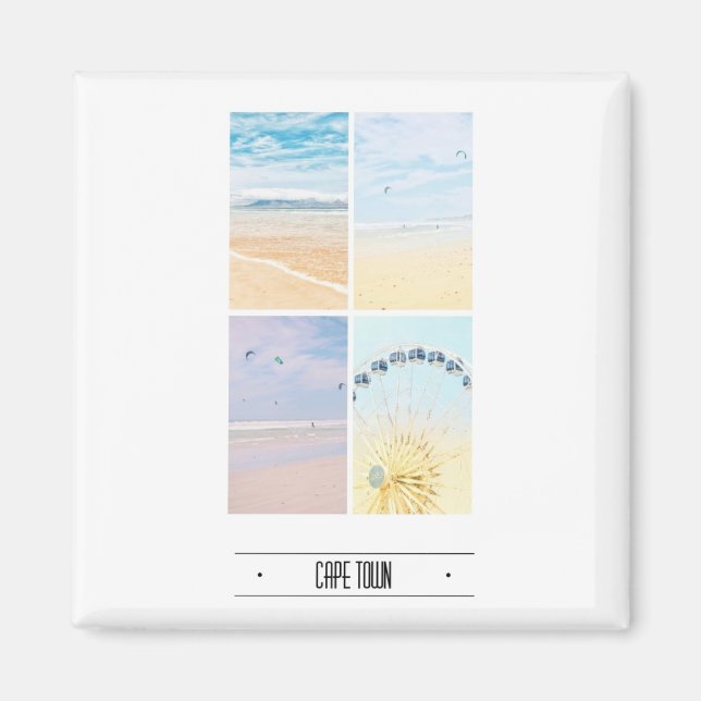 Aimant Pastel Collage Table Mountain Le Cap (Devant)