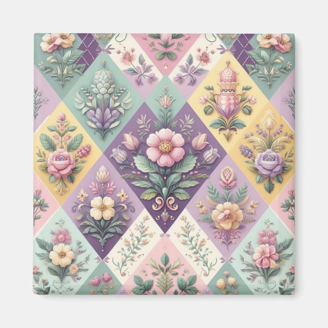 Aimant Pastel coloré Jacquard Pâques/Printemps (Devant)