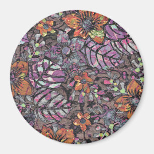 Aimant Pastel Colours motif floral art numérique romantiq