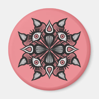 Aimant Pastel Goth Witch Design - Monstre Rose Noir