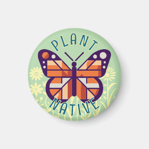 Aimant Pastel Green Monarch Butterfly Plante Native Cubis