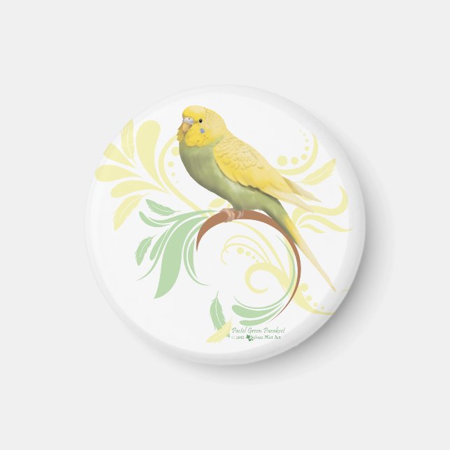 Aimant Pastel Green Parakeet (Devant)