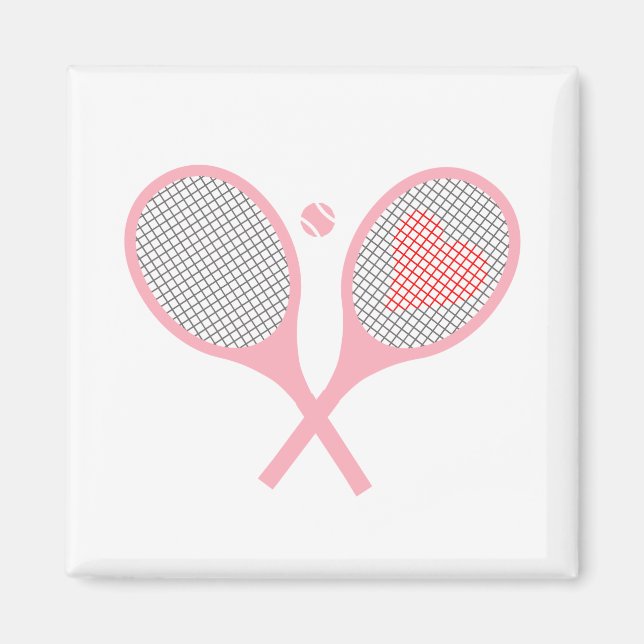 Aimant Pastel Heart Tennis Lecteur Racquettes Ball Design (Devant)