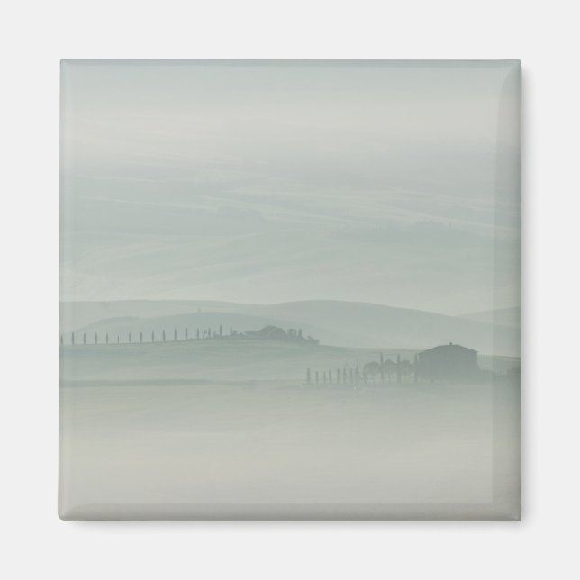 Aimant Pastel matin dans la brouillard toscane (Devant)