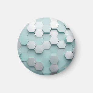 Aimant Pastel Menthe Hexagone Mosaïque 3D