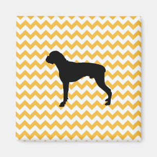 Aimant Pastel Orange Chevron Avec Boxer Silhouette