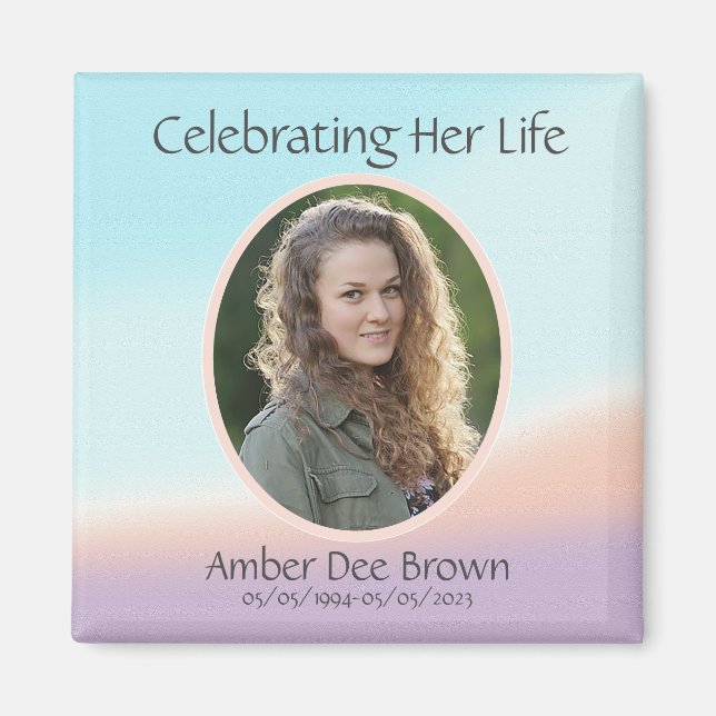 Aimant Pastel Photo Life Celebration (Devant)