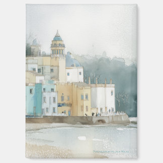 Aimant Pastel Portmeirion, Wales in Watercolor