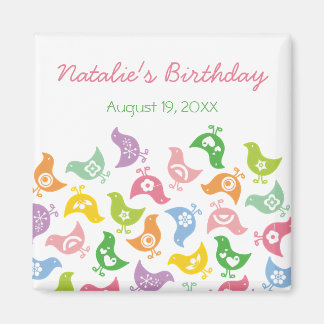 Aimant Pastel Rainbow Chicks Anniversaire de l'enfant Sau