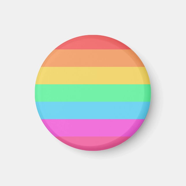 Aimant Pastel Rainbow Color Strips Design (Devant)