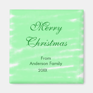 Aimant Pastel vert aquarelle merry noël moderne deux