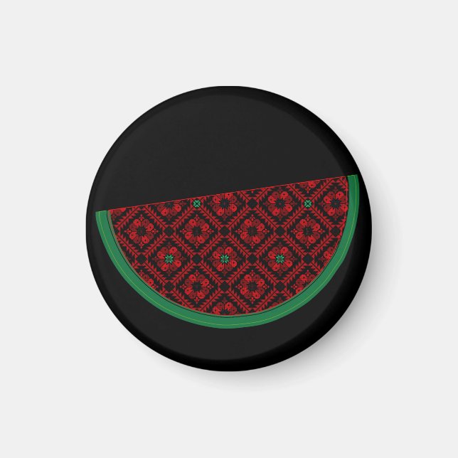 Aimant Pastèque de Palestine Broderie tatreez rouge (Devant)