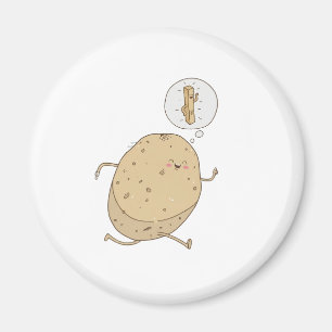 Aimant Patate drôle et mignonne qui court par somoh