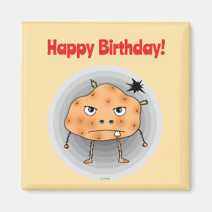 Aimant Patate drôle Joyeux Anniversaire Visage