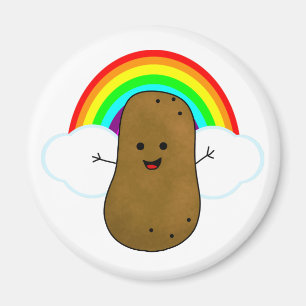 Aimant Patate Heureuse Et Un Arc-En-Ciel