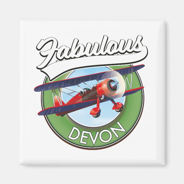 Aimant Patch de voyage fabuleux Devon. (Devant)
