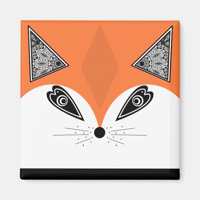 Aimant Patchwork Fox, applique Fox, Fox, enfants (Devant)