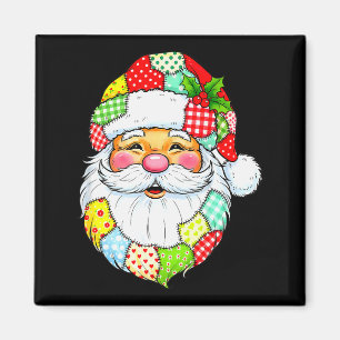 Aimant Patchwork Noël Père Noël Vintage Hommes Femmes