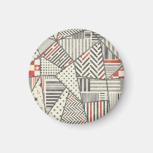 Aimant Patchwork rétro : Conception géométrique Abstraite