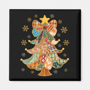 Aimant Patchwork Xmas Coquette Bow Lace Joyeux brillant C