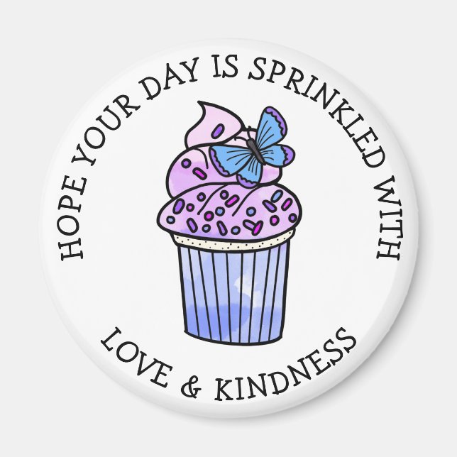 Aimant Pâte de Cupcake dessinée à la main, Alimentation a (Devant)