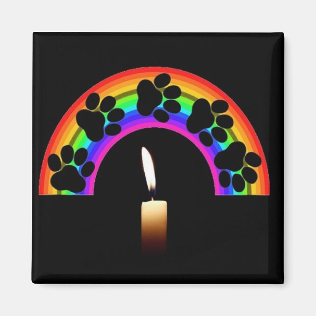 Aimant Pâtes D'Aimant Sur Un Arc-En-Ciel Avec Bougie (Devant)