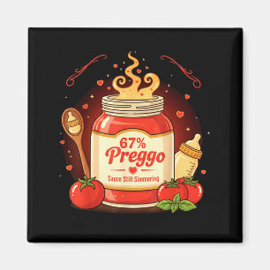 Aimant Pâtes Sauce Preggo Annonce de Grossesse Drôle 67