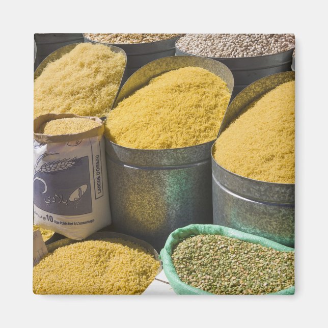 Aimant Pâtes sèches et haricots à vendre, Marrakech, 2 (Devant)