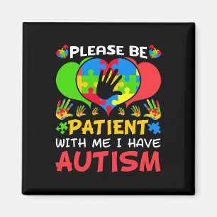 Aimant Patient Moi Coeur Colorful Puzzle J'Ai Autisme Awa