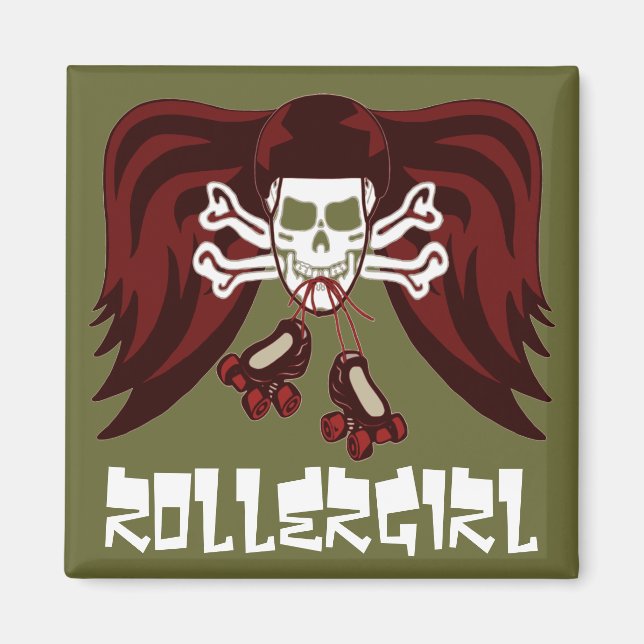 Aimant Patiner ou mourir avec des ailes d'anges (Devant)