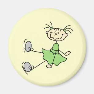 Aimant Patineuse artistique en robe verte T-shirts et Cad