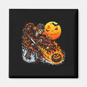 Aimant patinoire de hockey squelettique halloween sport e