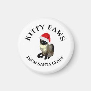 Aimant Patounes de chat de Santa Claus Chaton siamois mig