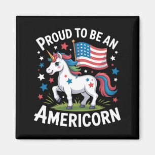 Aimant Patriotic Americorn Unicorn 4 juillet Patriotic