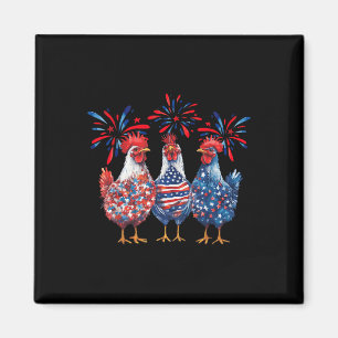 Aimant Patriotique américain poule 4 juillet Drapeau amér