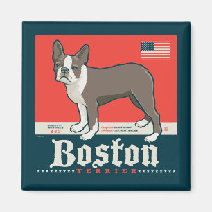 Aimant Patriotique   Boston Terrier