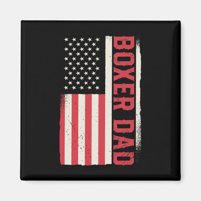 Aimant Patriotique Boxer Boxer Papa American Drapeau (Devant)