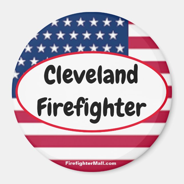 Aimant patriotique Cleveland Firefighter (Devant)