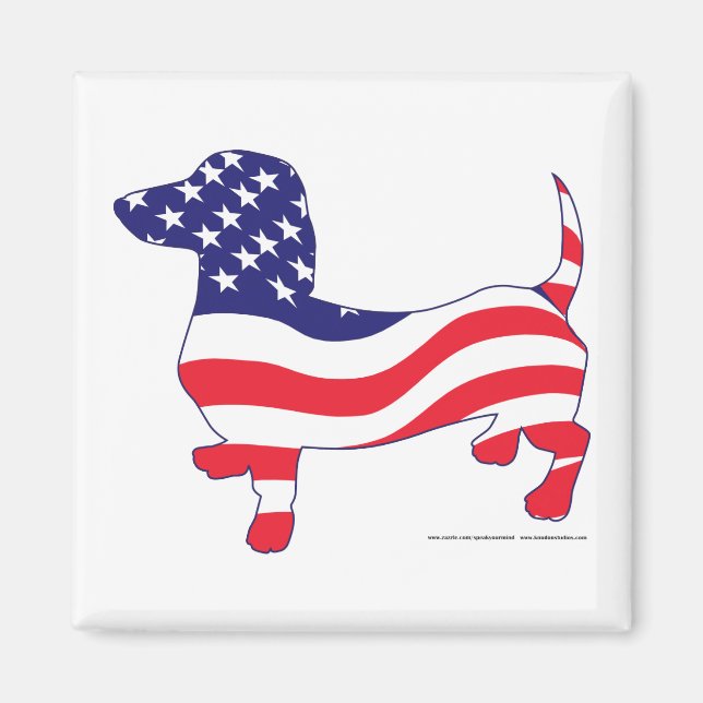 Aimant Patriotique Dachshund / Wiener (Devant)