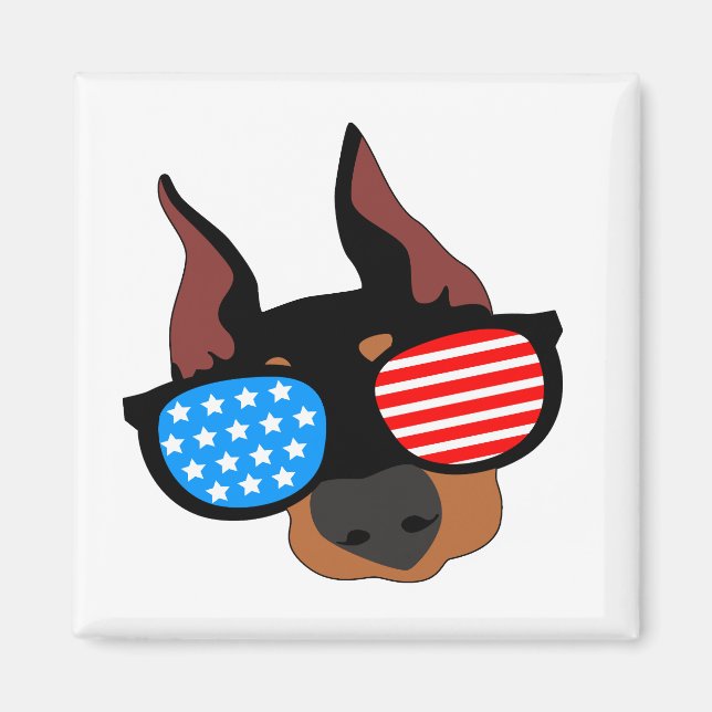 Aimant Patriotique Doberman (Devant)