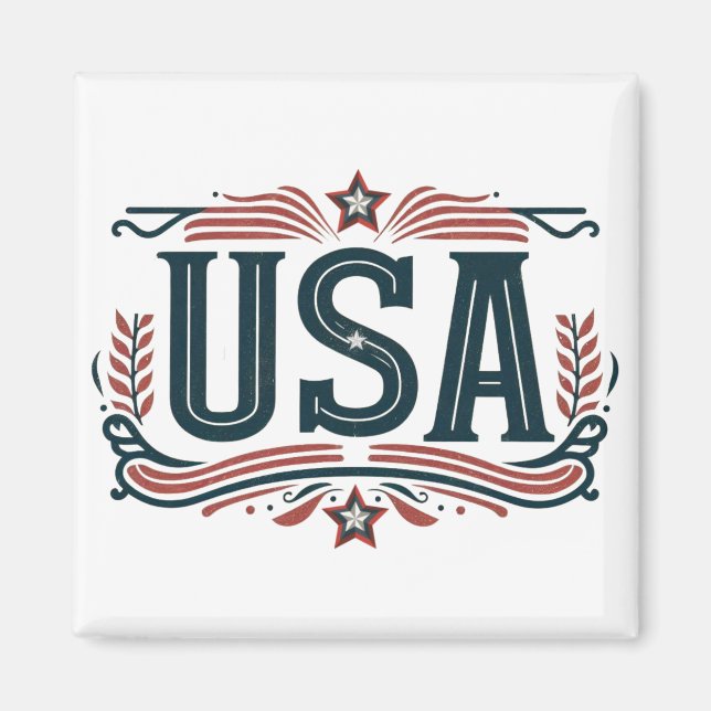 Aimant Patriotique, États-Unis vintages (Devant)