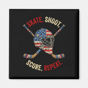 Aimant Patriotique Patin De Hockey Sur Glace Marquer Répé