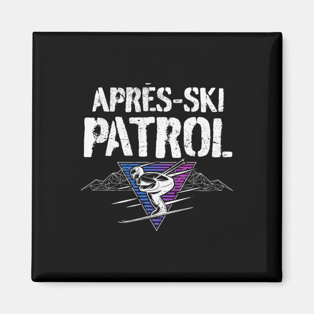 Aimant Patrouille de l'après-ski rétro des années 80 Vint (Devant)