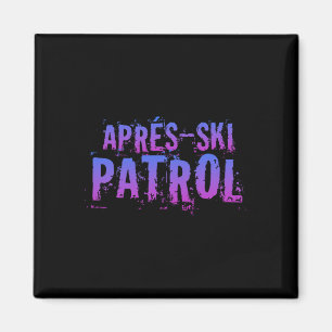 Aimant Patrouille de ski d'Apres - 80s Vintage