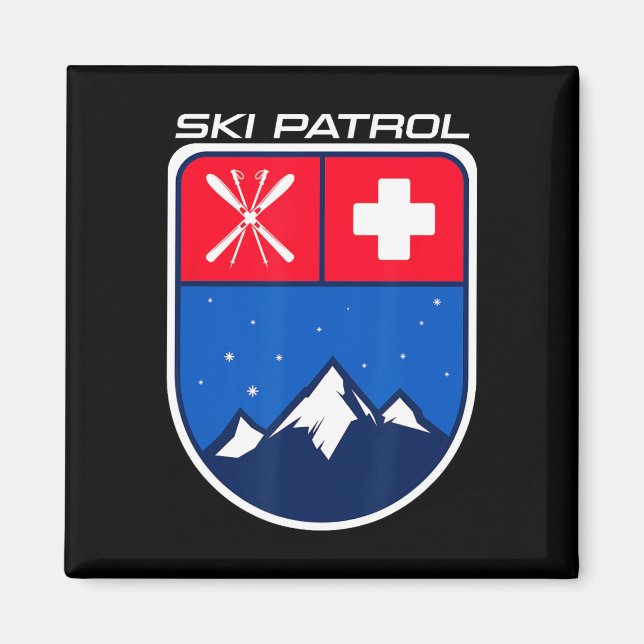 Aimant Patrouille de ski de randonnée sur les pistes enne (Devant)