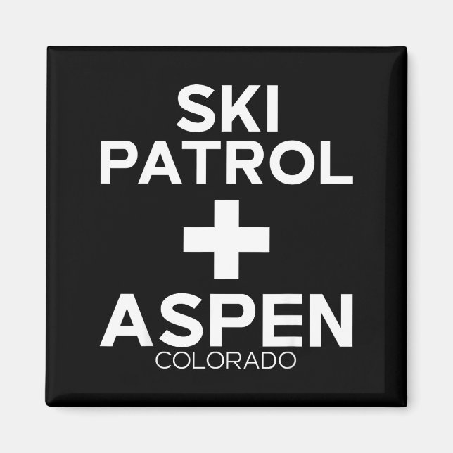 Aimant Patrouille de ski vintage aspen  (Devant)