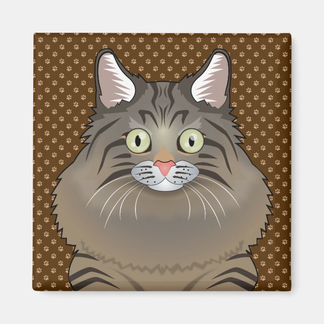 Aimant Patrouilles de dessin de chats de Sibérie (Devant)