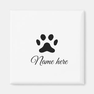 Aimant Patte de chien noire ajouter un nom de texte photo