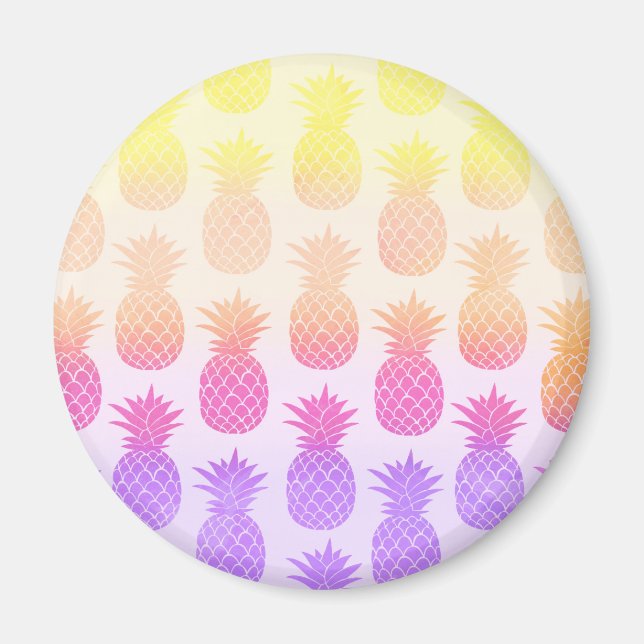 Aimant Patters de Girly Topical Rainbow Summer Pineapples (Devant)
