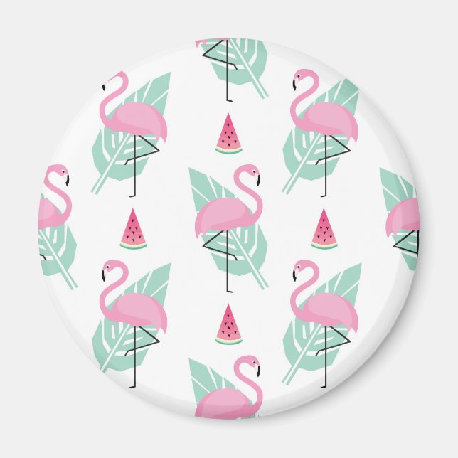 Aimant Patters Flamingo et Watermelon Pastel (Devant)